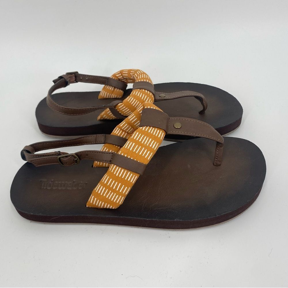 Tidewater Brown and Yellow Sandals size 8